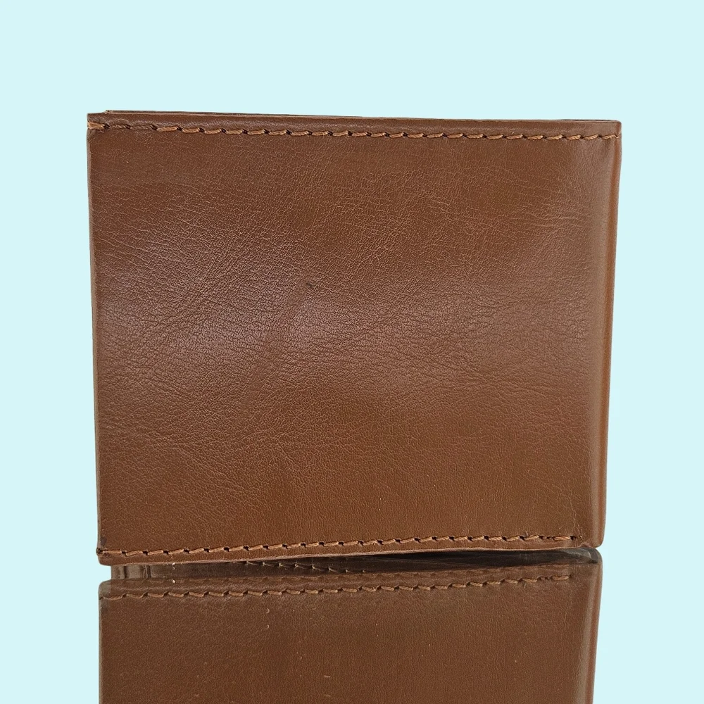 Levi's Wallet Brown Leather Polyester Twill Bifold Cappadocia Traveler Wallet